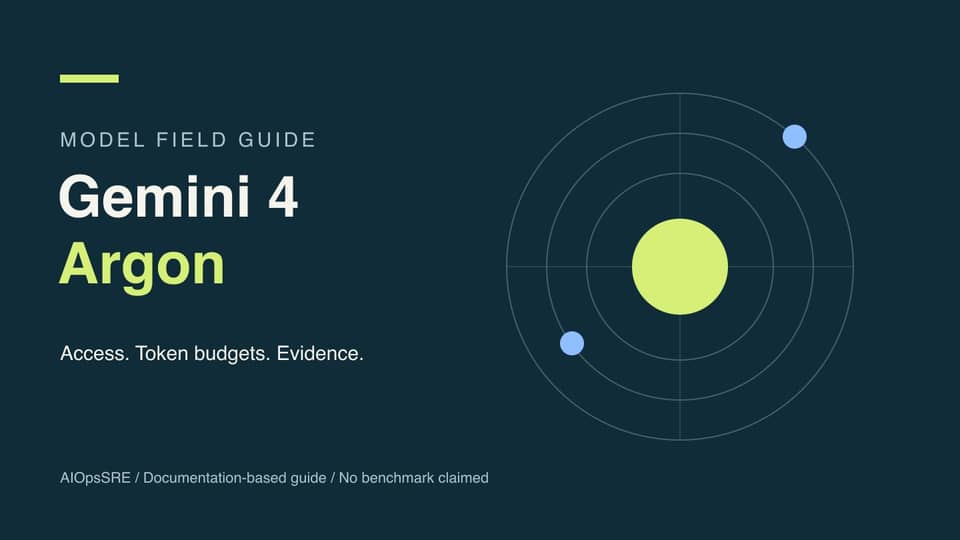 Original typographic Gemini 4 Argon field-guide illustration with orbital rings and evidence markers.
