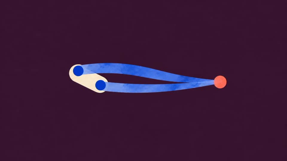 Two differently sized ribbons run from the bounds of a possible-onset interval to one discovery bead.